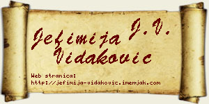 Jefimija Vidaković vizit kartica